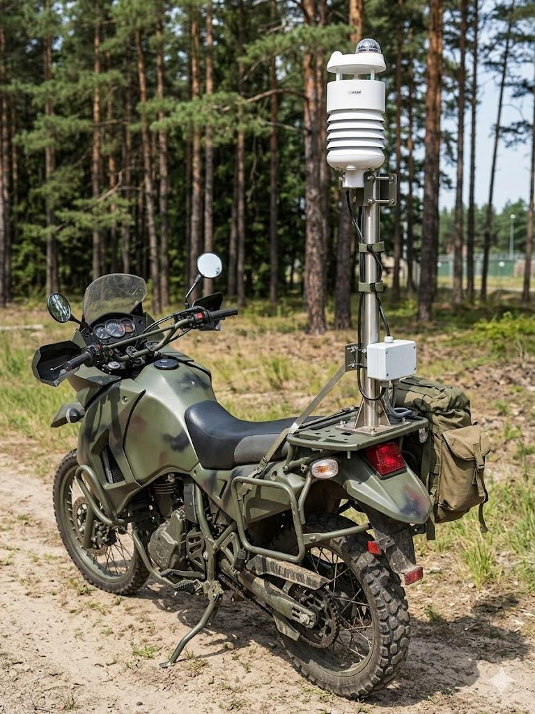 AWS mounted on patrol motorcycle